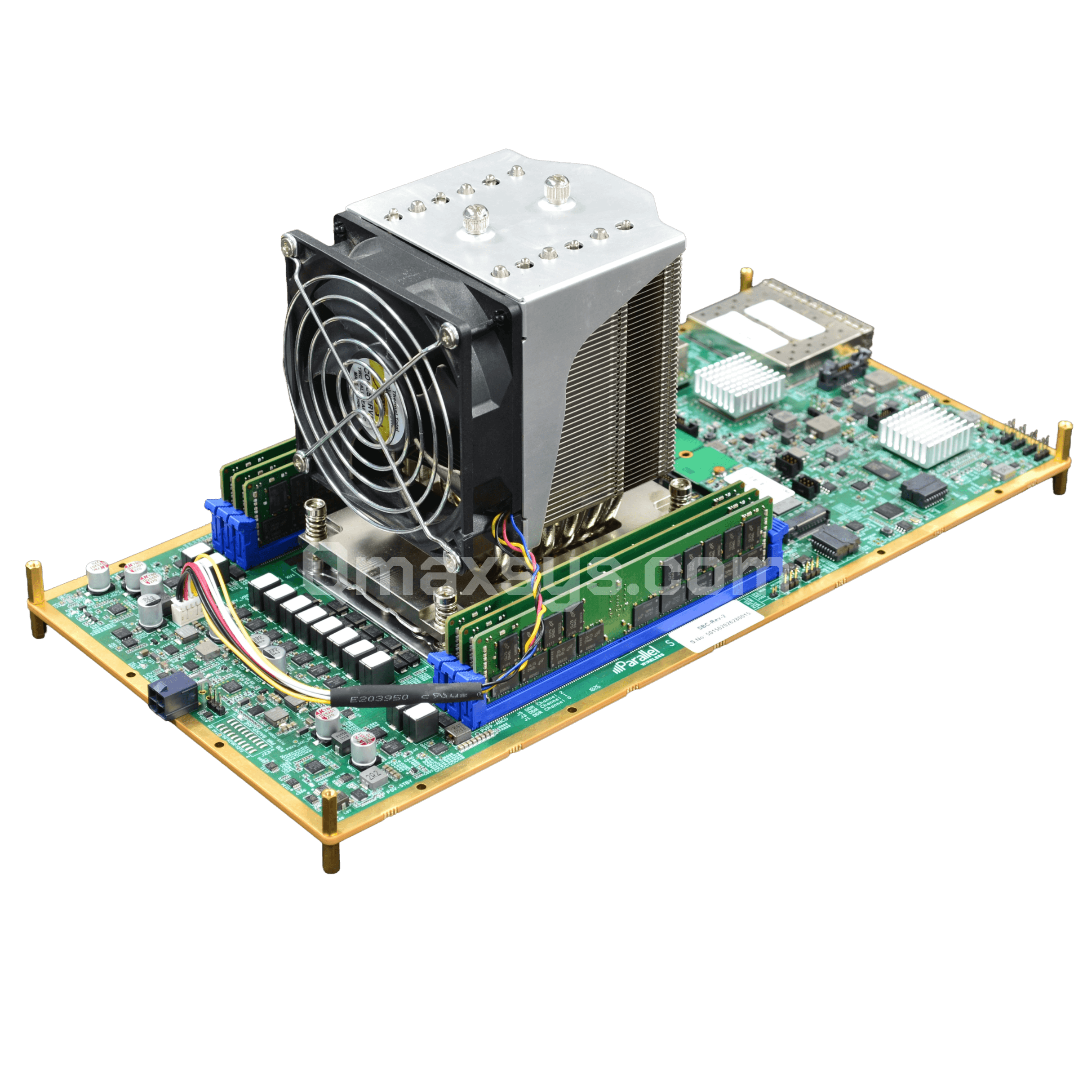 Engineer presenting a high-speed multi-core server board